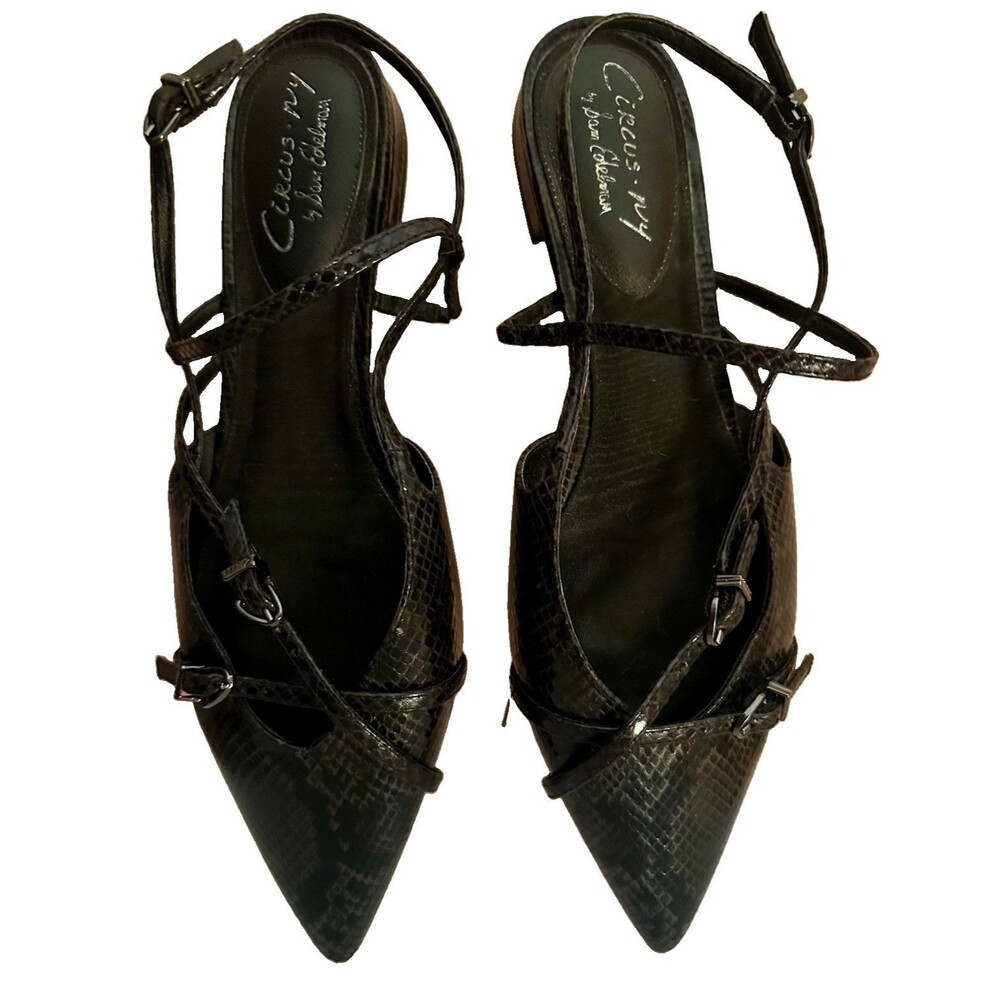 Circus NY by Sam Edelman Black Pointed Toe Strappy Flats Size 11